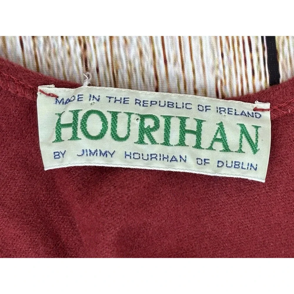 Vintage JIMMY HOURIHAN of Dublin Rust Red Wool Long Wool Walking Cape Irish Wrap